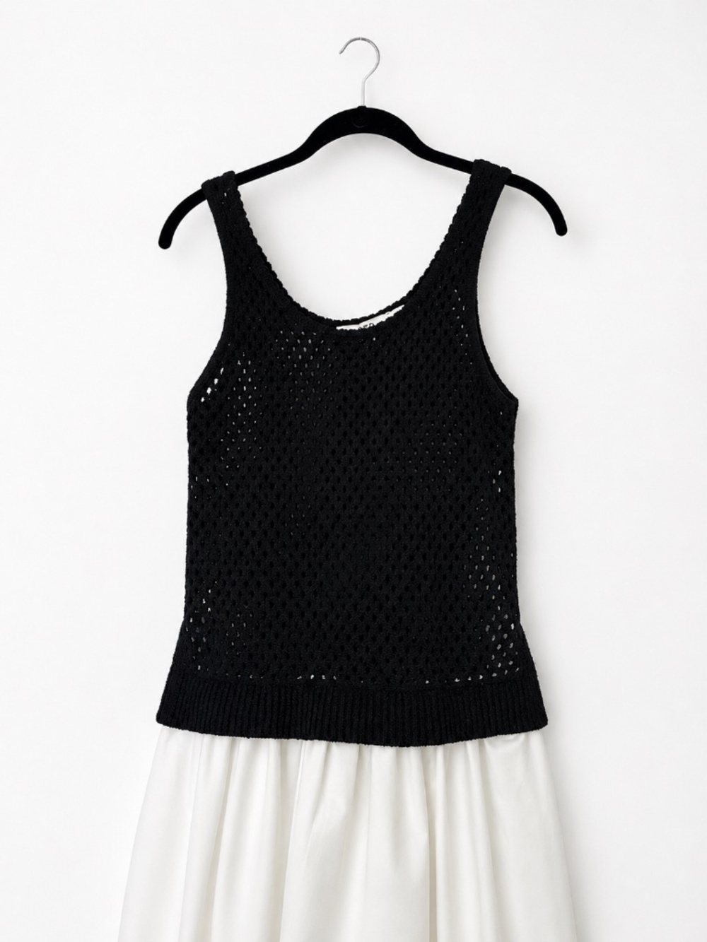 ASTR Black Crochet & White Midi Dress S - Picture 2 of 8